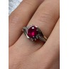 925 Sterling Silver & 10k Yellow Gold Ruby Ring Size 6