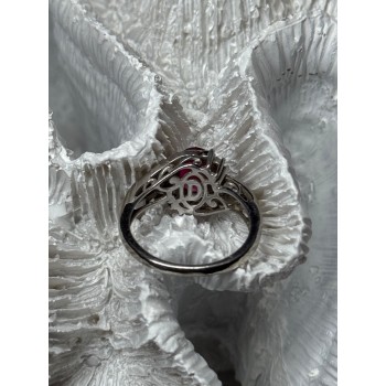 925 Sterling Silver & 10k Yellow Gold Ruby Ring Size 6