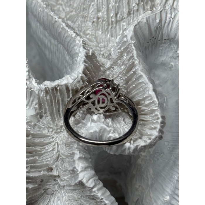 925 Sterling Silver & 10k Yellow Gold Ruby Ring Size 6