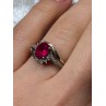 925 Sterling Silver & 10k Yellow Gold Ruby Ring Size 6