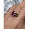 925 Sterling Silver & 10k Yellow Gold Ruby Ring Size 6
