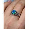 925 Sterling Silver Spinel & Beryl Ring Size 7.5