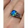 925 Sterling Silver Spinel & Beryl Ring Size 7.5