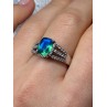925 Sterling Silver Spinel & Beryl Ring Size 7.5