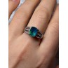 925 Sterling Silver Spinel & Beryl Ring Size 7.5