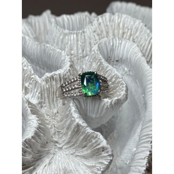 925 Sterling Silver Spinel & Beryl Ring Size 7.5