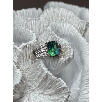 925 Sterling Silver Spinel & Beryl Ring Size 7.5