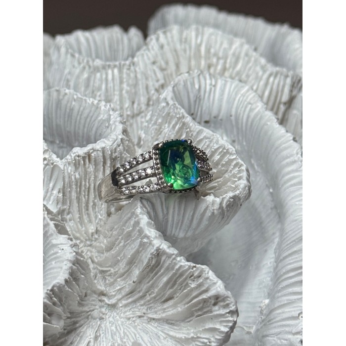 925 Sterling Silver Spinel & Beryl Ring Size 7.5