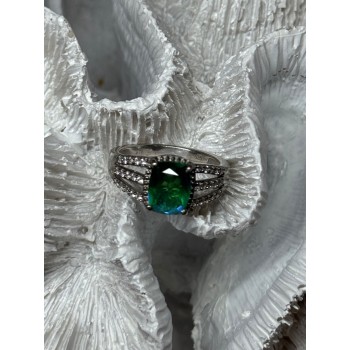 925 Sterling Silver Spinel & Beryl Ring Size 7.5