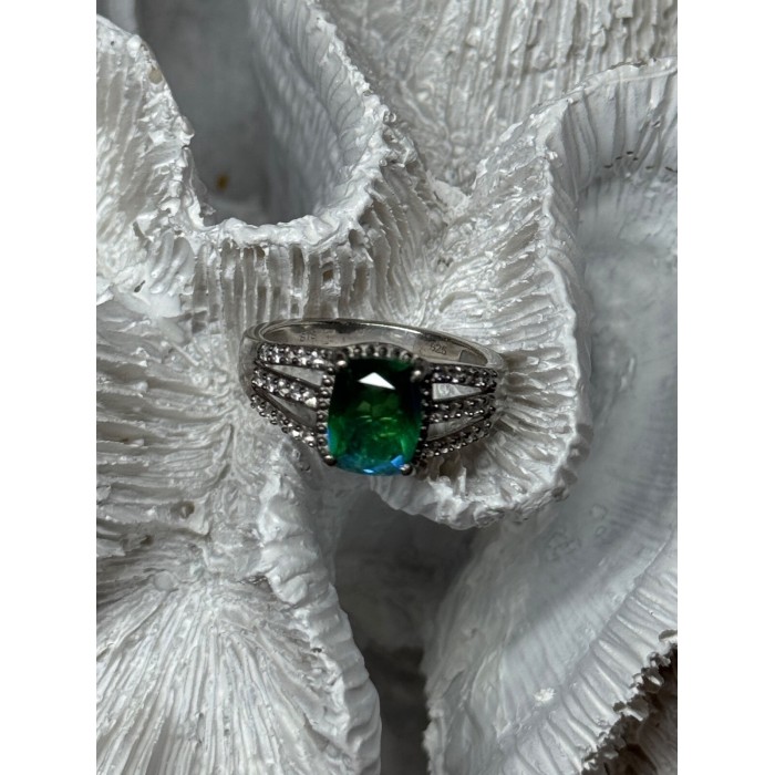 925 Sterling Silver Spinel & Beryl Ring Size 7.5