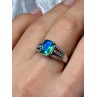 925 Sterling Silver Spinel & Beryl Ring Size 7.5
