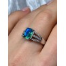925 Sterling Silver Spinel & Beryl Ring Size 7.5