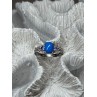925 Sterling Silver Blue Agate, Tanzanite & Beryl Ring Size 7.5