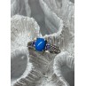 925 Sterling Silver Blue Agate, Tanzanite & Beryl Ring Size 7.5