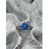 925 Sterling Silver Blue Agate, Tanzanite & Beryl Ring Size 7.5