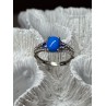 925 Sterling Silver Blue Agate, Tanzanite & Beryl Ring Size 7.5