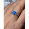 925 Sterling Silver Blue Agate, Tanzanite & Beryl Ring Size 7.5