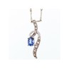 925 STERLING SILVER LONDON BLUE & WHITE TOPAZ CHAIN WITH PENDANT(2)