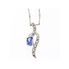 925 STERLING SILVER LONDON BLUE & WHITE TOPAZ CHAIN WITH PENDANT(2)