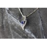 925 STERLING SILVER LONDON BLUE & WHITE TOPAZ CHAIN WITH PENDANT(2)