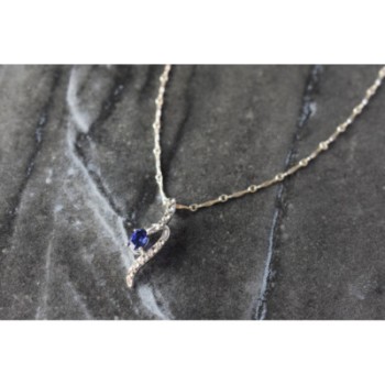 925 STERLING SILVER LONDON BLUE & WHITE TOPAZ CHAIN WITH PENDANT(2)