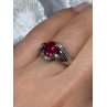 925 Sterling Silver Ruby Ring Size 6