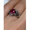 925 Sterling Silver Ruby Ring Size 6
