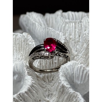 925 Sterling Silver Ruby Ring Size 6