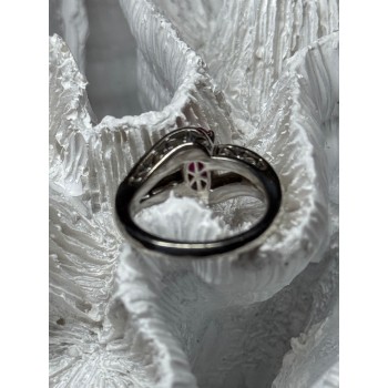 925 Sterling Silver Ruby Ring Size 6