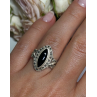 Vintage 925 Sterling Silver Onyx & Marcasite Ring Size 7