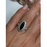 Vintage 925 Sterling Silver Onyx & Marcasite Ring Size 7