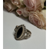 Vintage 925 Sterling Silver Onyx & Marcasite Ring Size 7