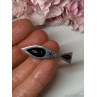 925 Sterling Silver Black Enamel Brooch Length 1.5 In