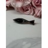 925 Sterling Silver Black Enamel Brooch Length 1.5 In
