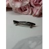 925 Sterling Silver Black Enamel Brooch Length 1.5 In
