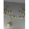GOLD PLATED PEARL NECKLACE APPROX LENGTH 30 INCH THE BOTTOM OF PENDANT 3 INCH