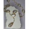 GOLD PLATED PEARL NECKLACE APPROX LENGTH 30 INCH THE BOTTOM OF PENDANT 3 INCH