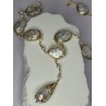 GOLD PLATED PEARL NECKLACE APPROX LENGTH 30 INCH THE BOTTOM OF PENDANT 3 INCH