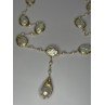 GOLD PLATED PEARL NECKLACE APPROX LENGTH 30 INCH THE BOTTOM OF PENDANT 3 INCH