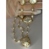 GOLD PLATED PEARL NECKLACE APPROX LENGTH 30 INCH THE BOTTOM OF PENDANT 3 INCH