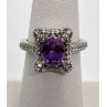 925 Sterling Silver Amethyst & Сz Ring Size 7