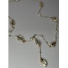 GOLD PLATED PEARL NECKLACE APPROX LENGTH 32 INCH BOTTOM OF PENDANT 4 INCH