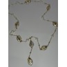 GOLD PLATED PEARL NECKLACE APPROX LENGTH 32 INCH BOTTOM OF PENDANT 4 INCH