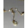 GOLD PLATED PEARL NECKLACE APPROX LENGTH 32 INCH BOTTOM OF PENDANT 4 INCH