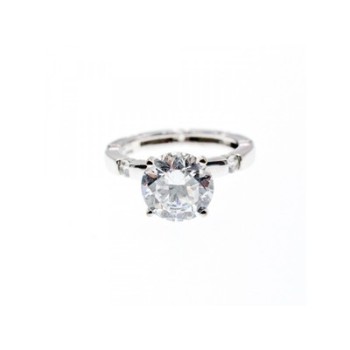 925 Sterling Silver CZ Ring Size 6