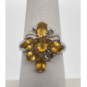 925 Sterling Silver Citrine Ring Size 6.5