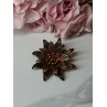 925 Sterling Silver Gold Plated Brooch Flower Length 1.6 In
