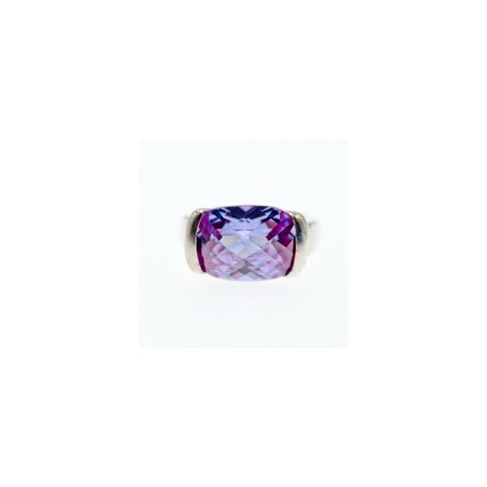 925 Sterling Silver Purple CZ Ring Size 8