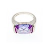925 Sterling Silver Purple CZ Ring Size 8