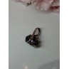 925 Sterling Silver Amethyst & Marcasite Pendant Length 1 In